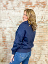 Kellen Navy Collared Pullover