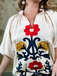 Gracen Embroidered Boho Top