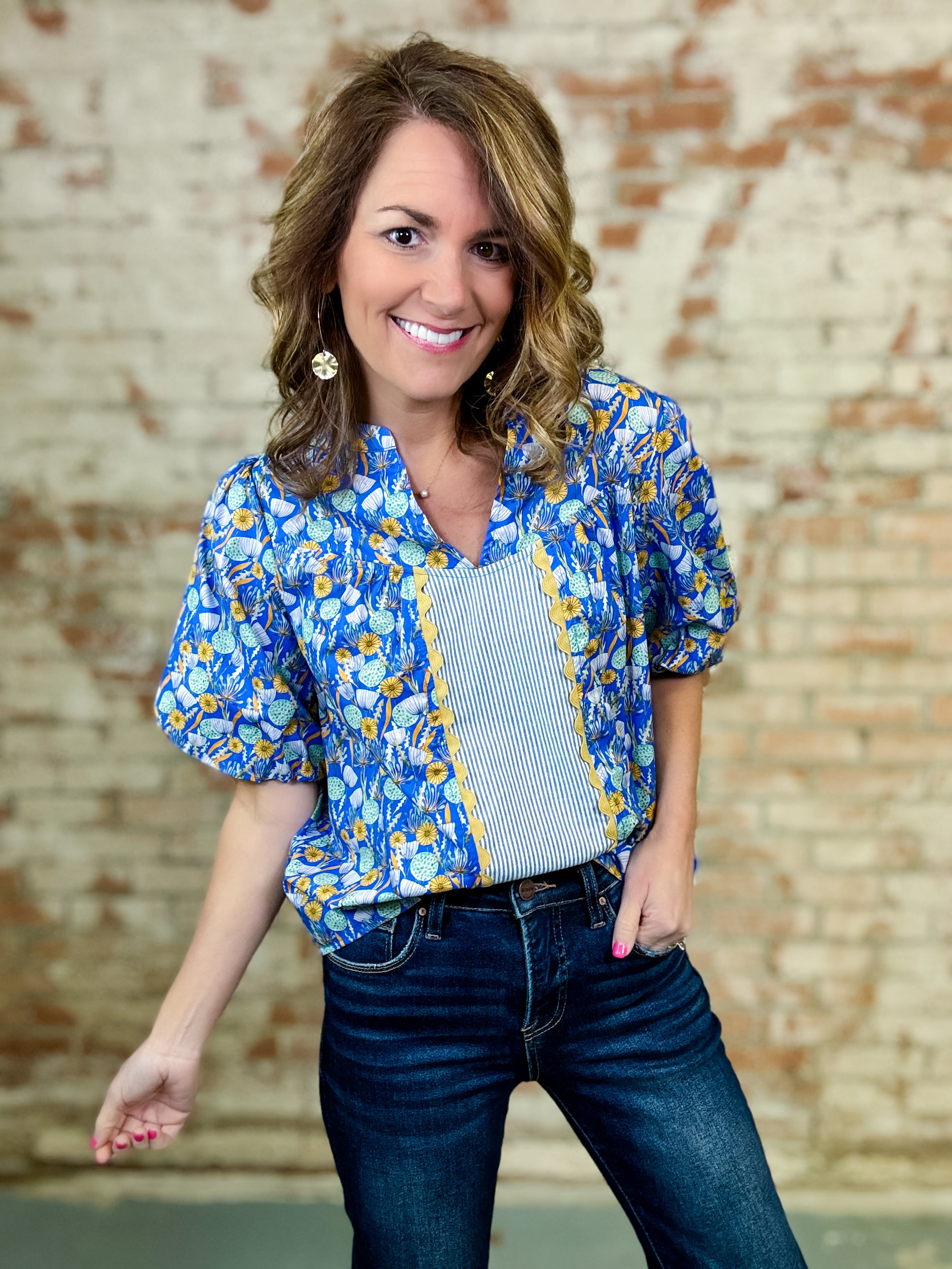 Ambrose Floral Stripe Top