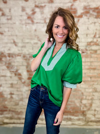 Angelica Stripe Contrast Top