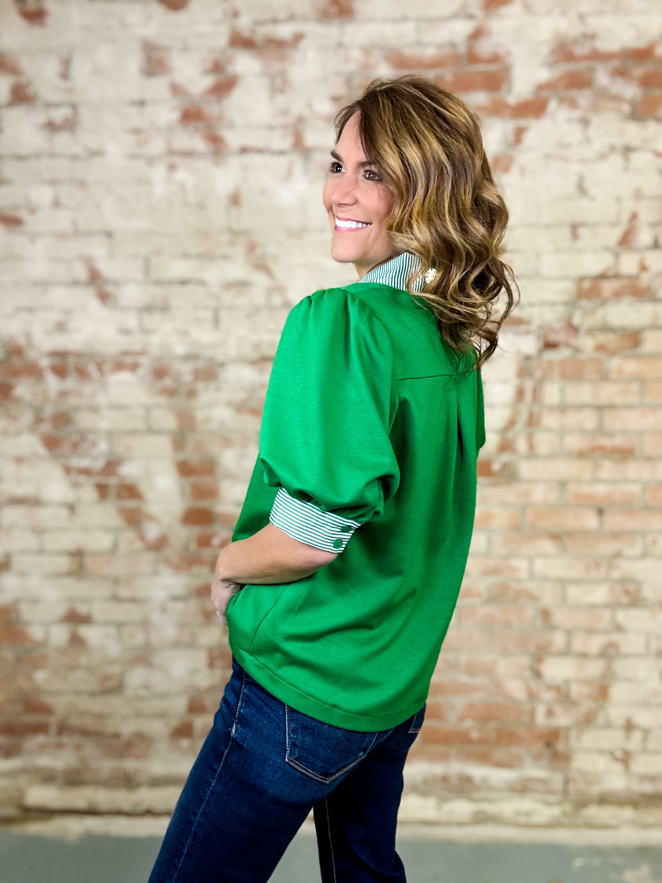 Angelica Stripe Contrast Top