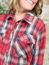 Carley Plaid Button Up Tunic Top