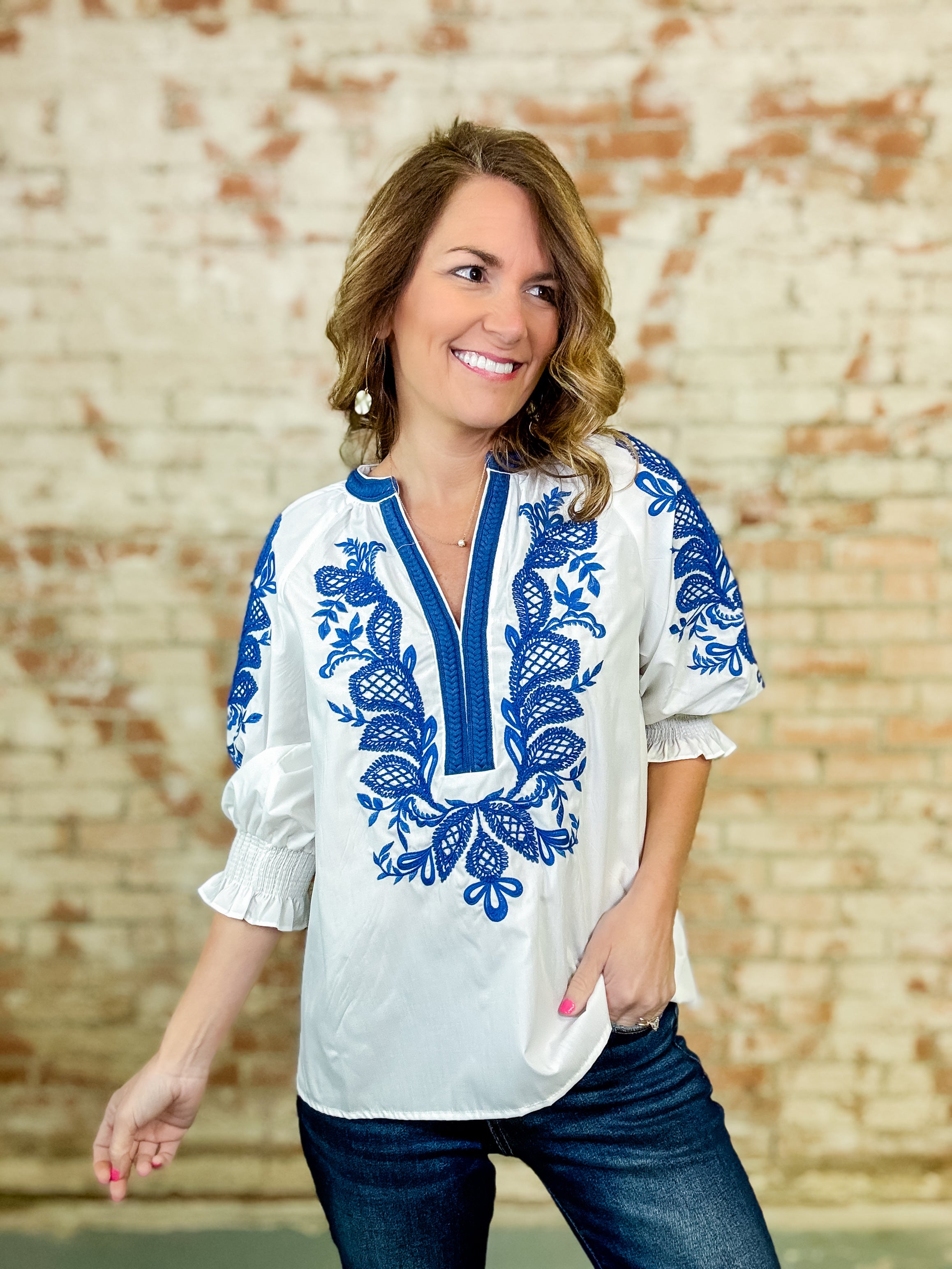 Jett Embroidered Top