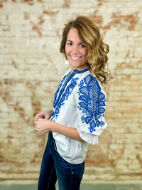Jett Embroidered Top