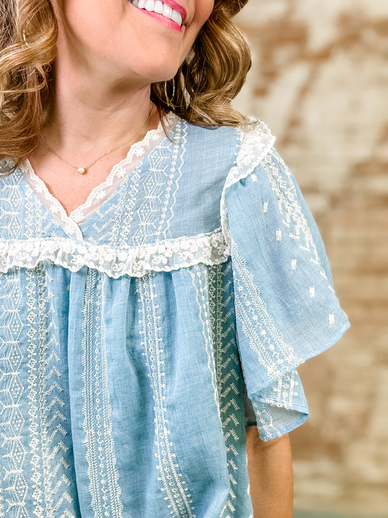 Kellie Lace Trim Top