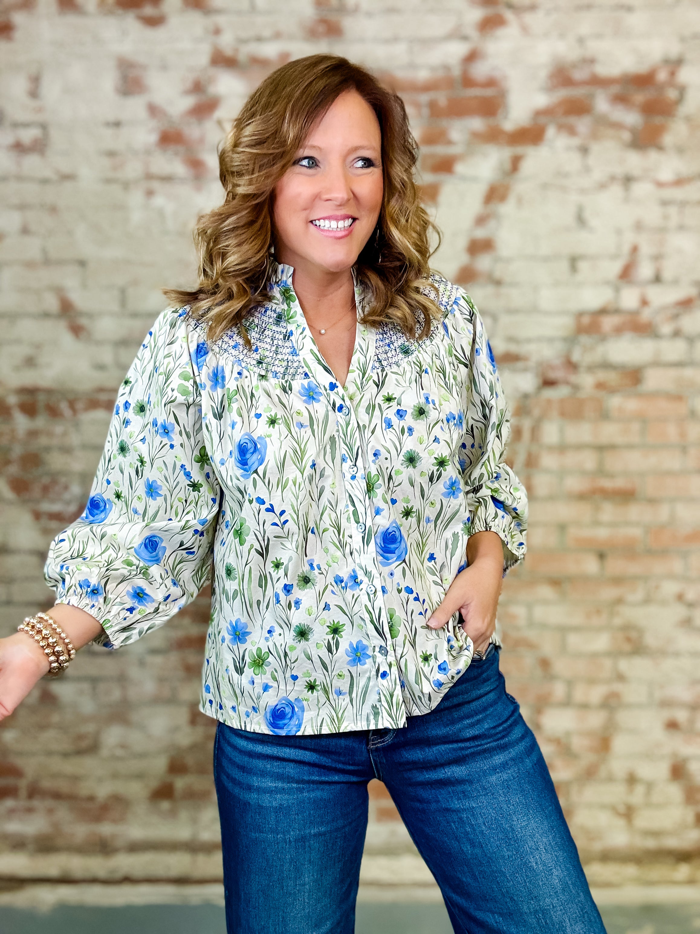 Agatha Smocked Yoke Top