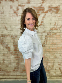 Bexley Pearl Button Top