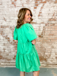 Donita Green Tiered Dress - FINAL SALE