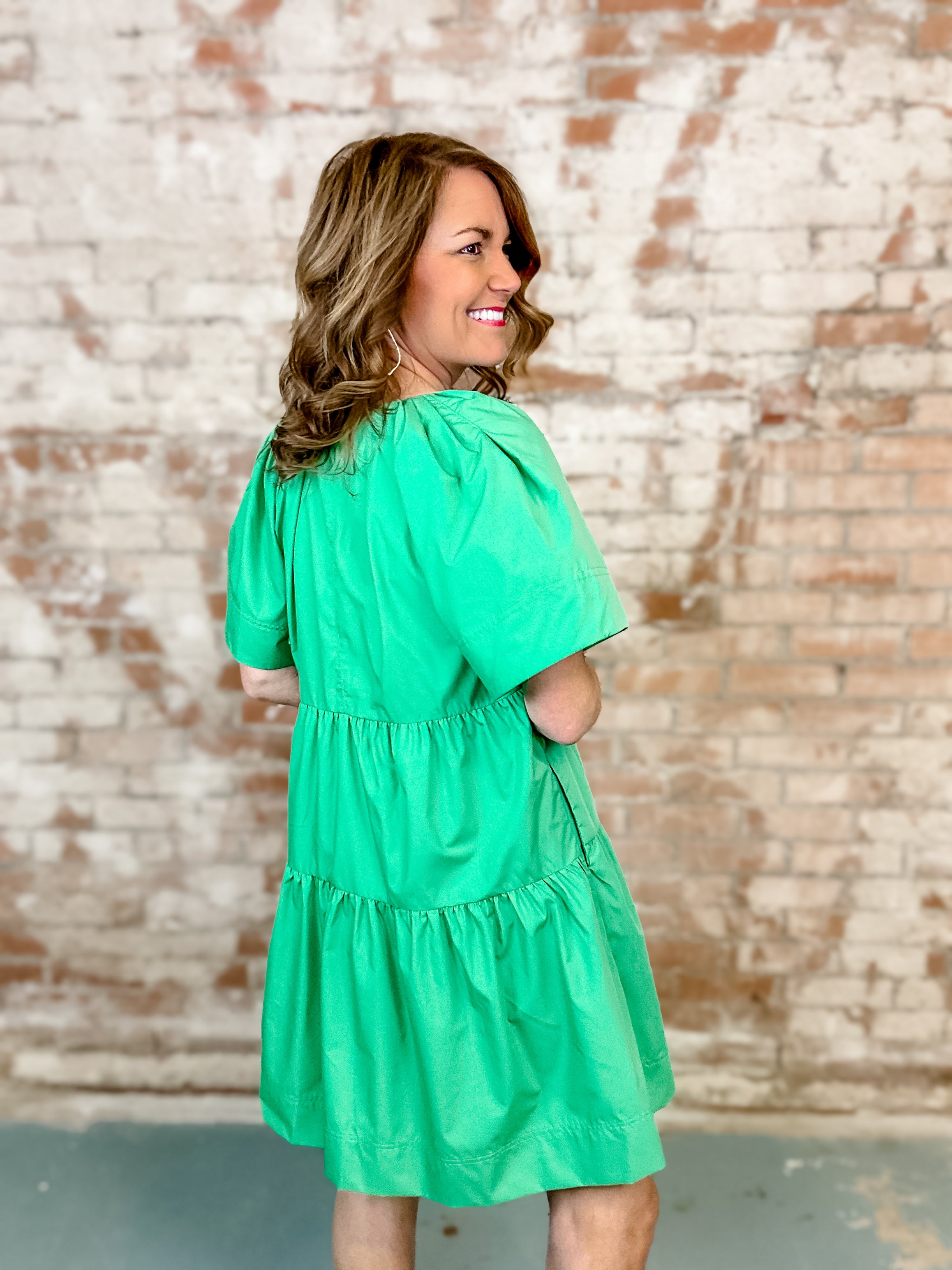Donita Green Tiered Dress - FINAL SALE