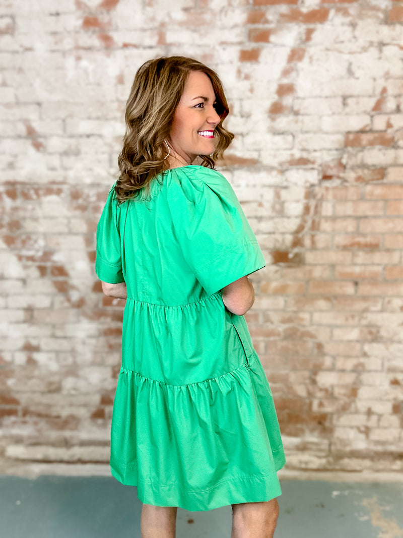Donita Green Tiered Dress - FINAL SALE