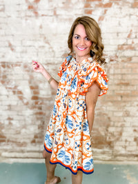 Margo Ruffle Sleeve Dress