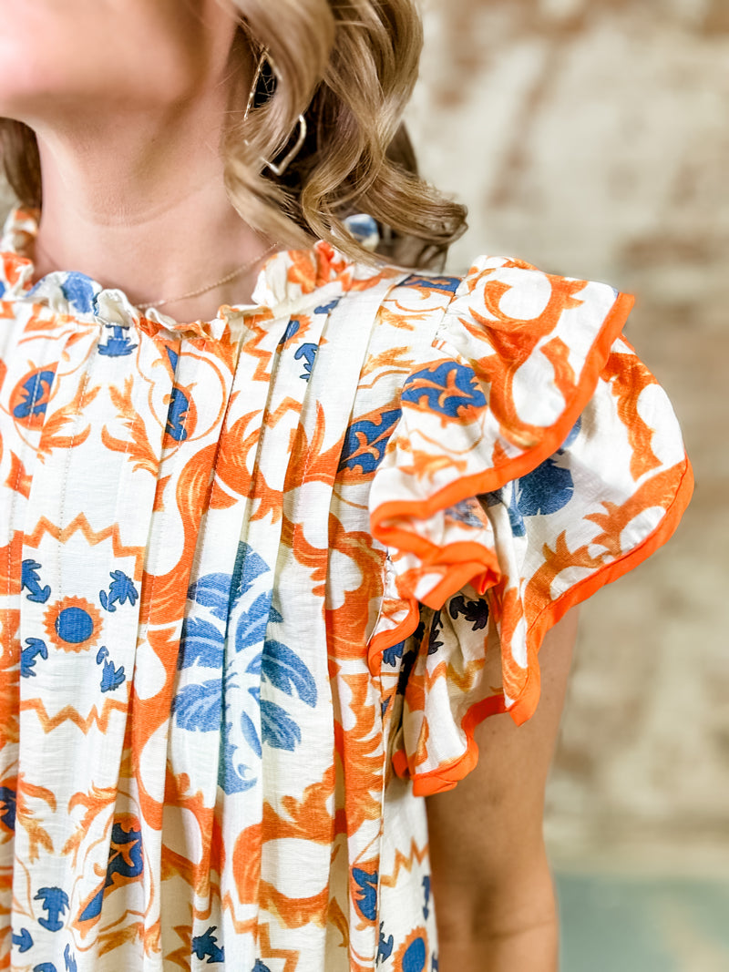 Margo Ruffle Sleeve Dress