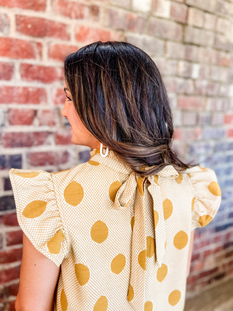 Polka Dot Tie Back Top
