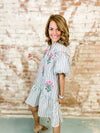 Suzanne Embroidered Stripe Dress
