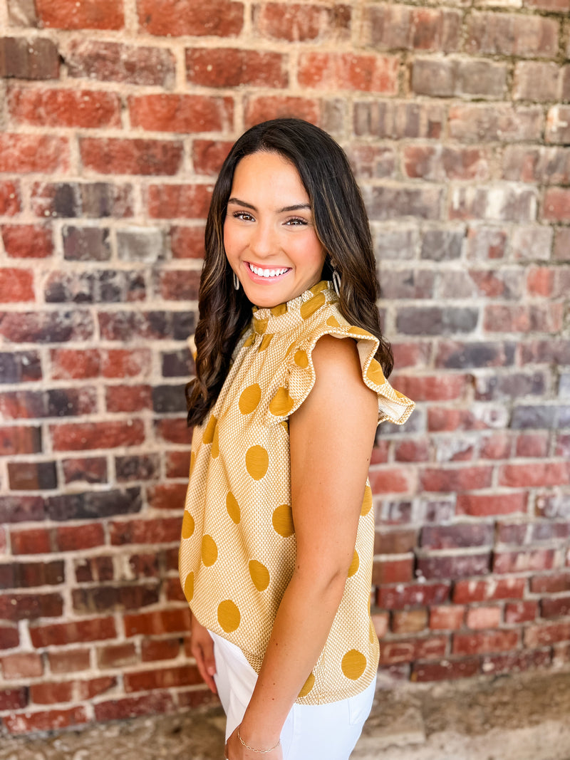 Polka Dot Tie Back Top