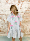 Suzanne Embroidered Stripe Dress