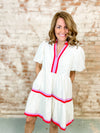 Carol Color Band Tiered Dress