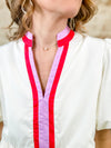 Carol Color Band Tiered Dress
