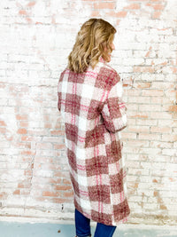 Bradleigh Soft Plaid Button Down Coat