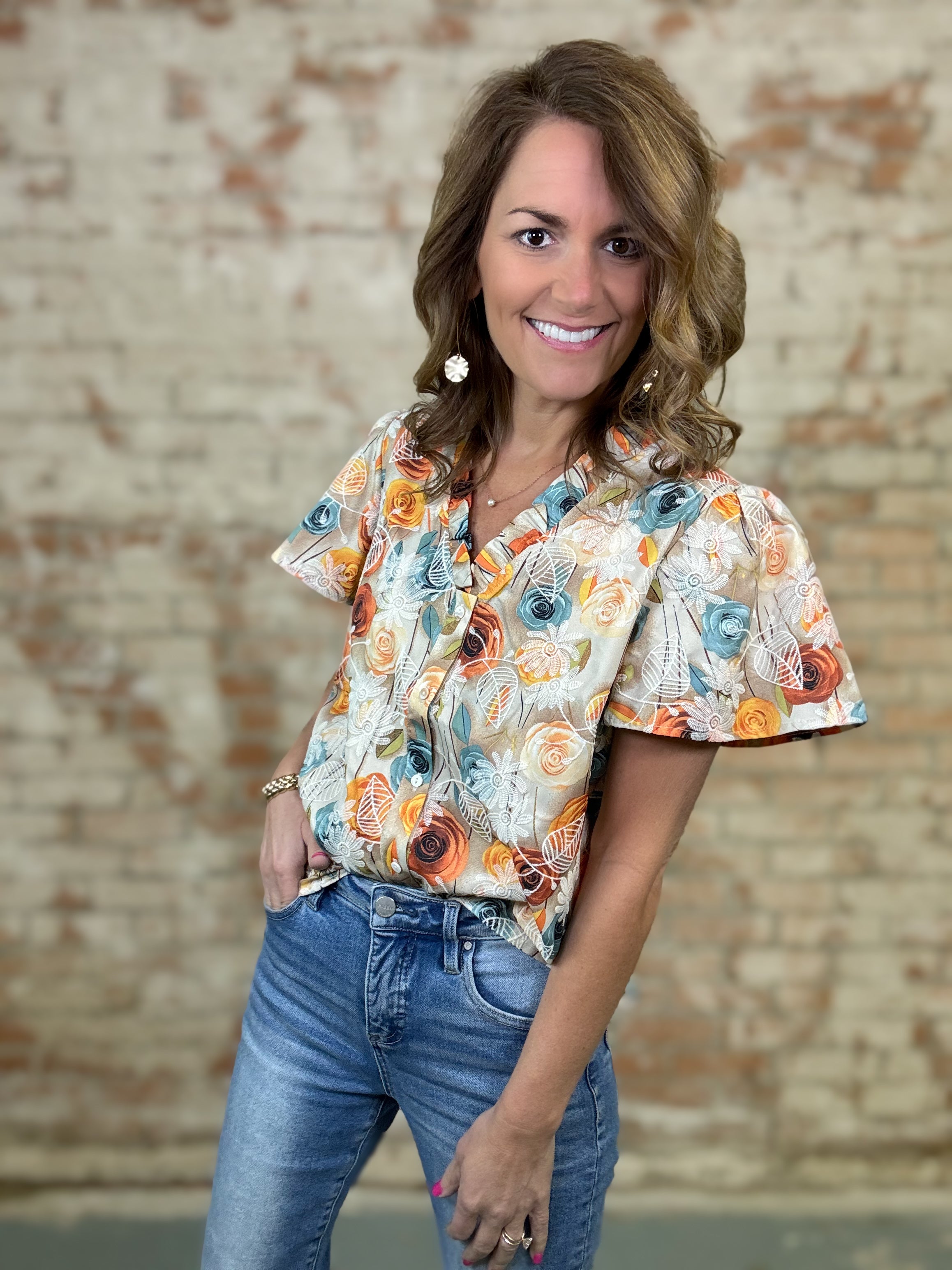 Lecia Floral Embroidered Top