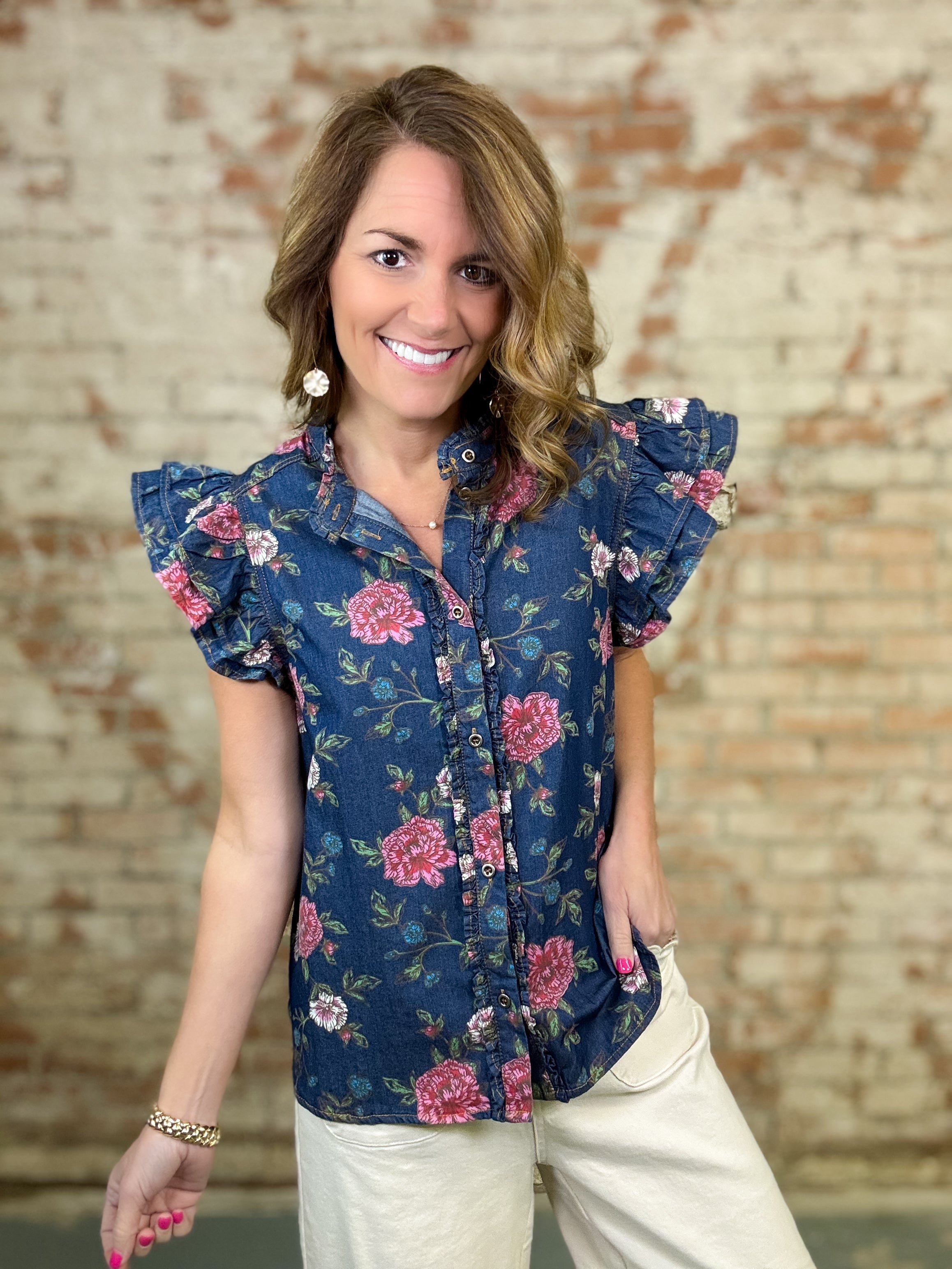 Berlin Floral Denim Top