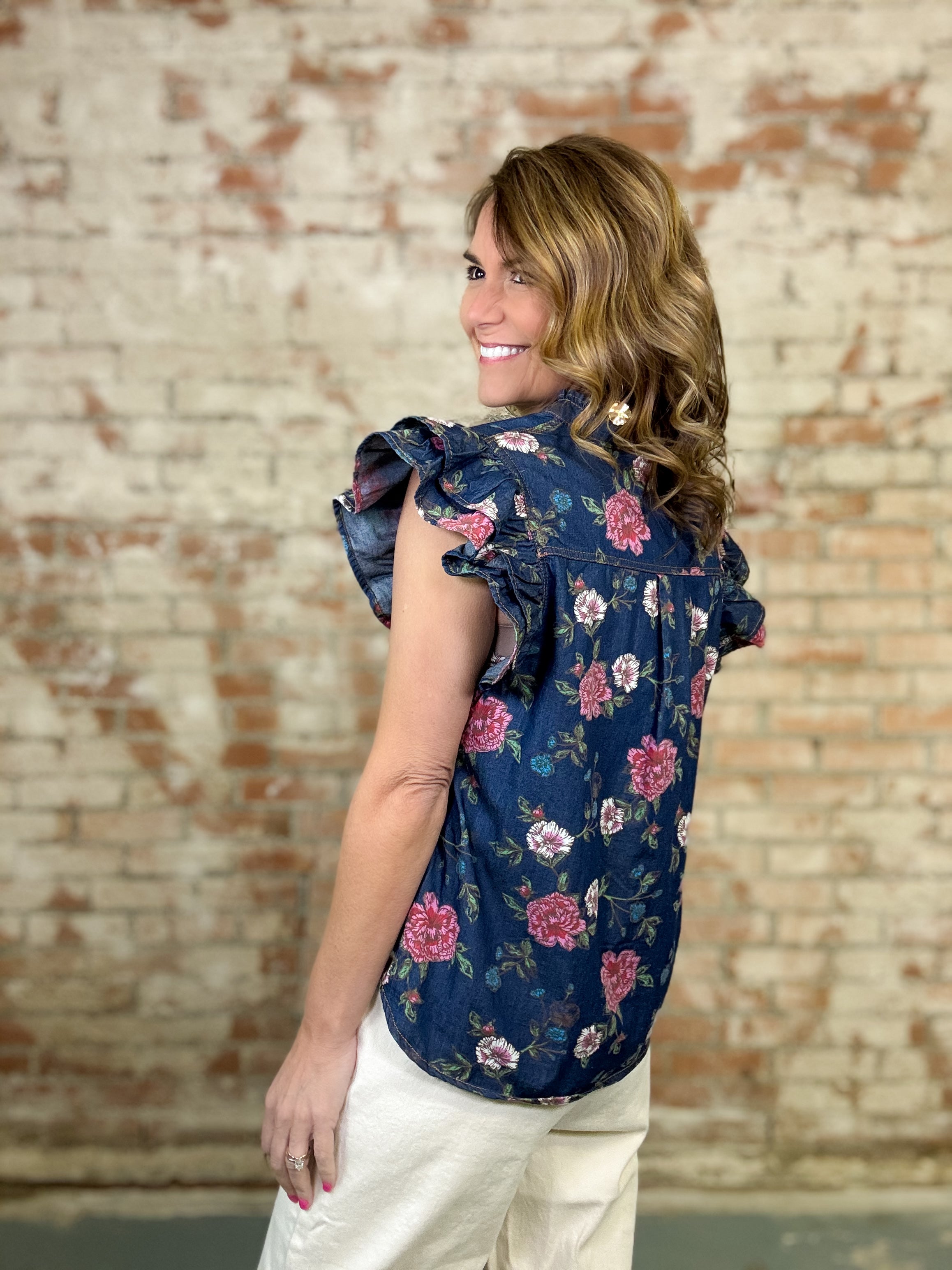 Berlin Floral Denim Top