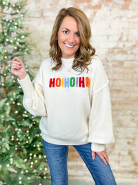 Ho Ho Ho + Merry Christmas Chunky Knit Sweater