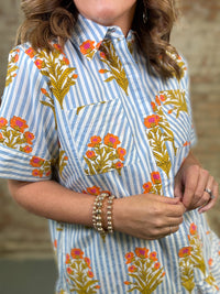 THML Eliana Striped Floral Dress