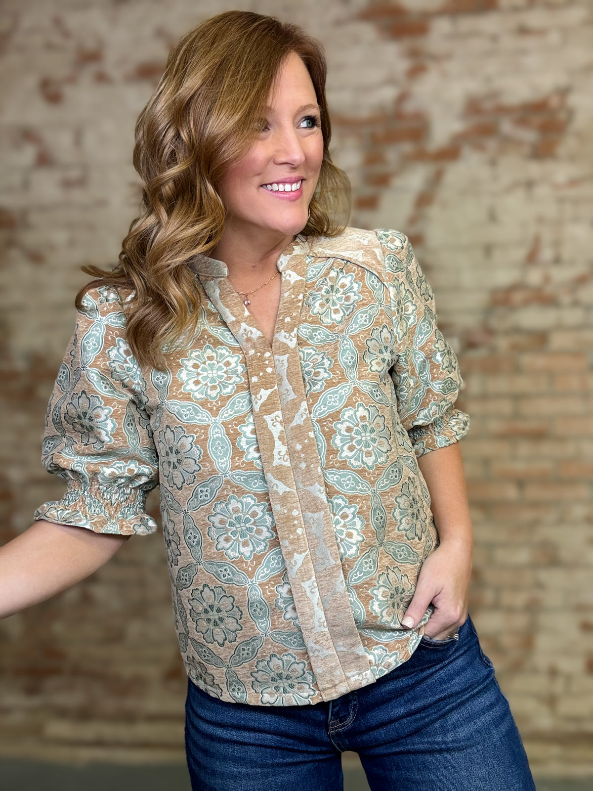 Verna Jacquard Top