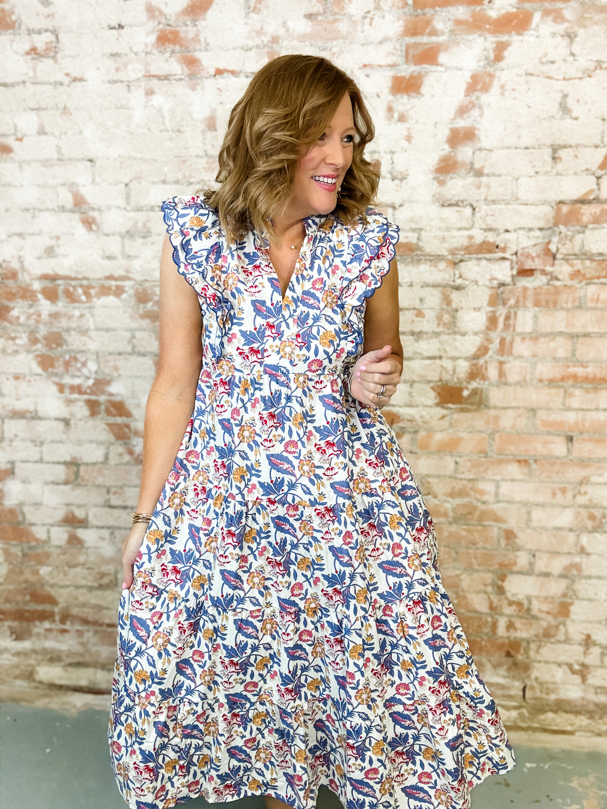 Mallory Floral Print Tiered Dress