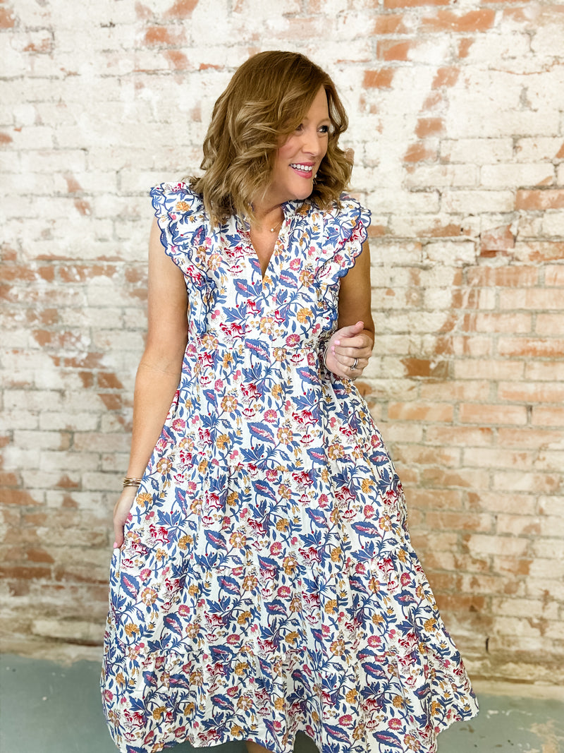 Mallory Floral Print Tiered Dress