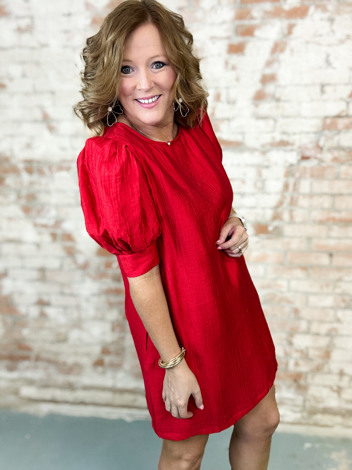 Kimbrell Red Textured Dress