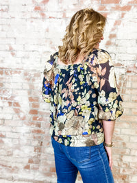 Keila Floral Print Pleat Detail Top