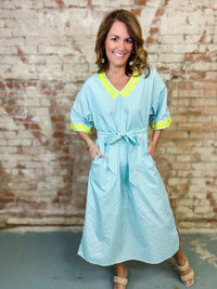 Denzel  Embroidery Accent Dress