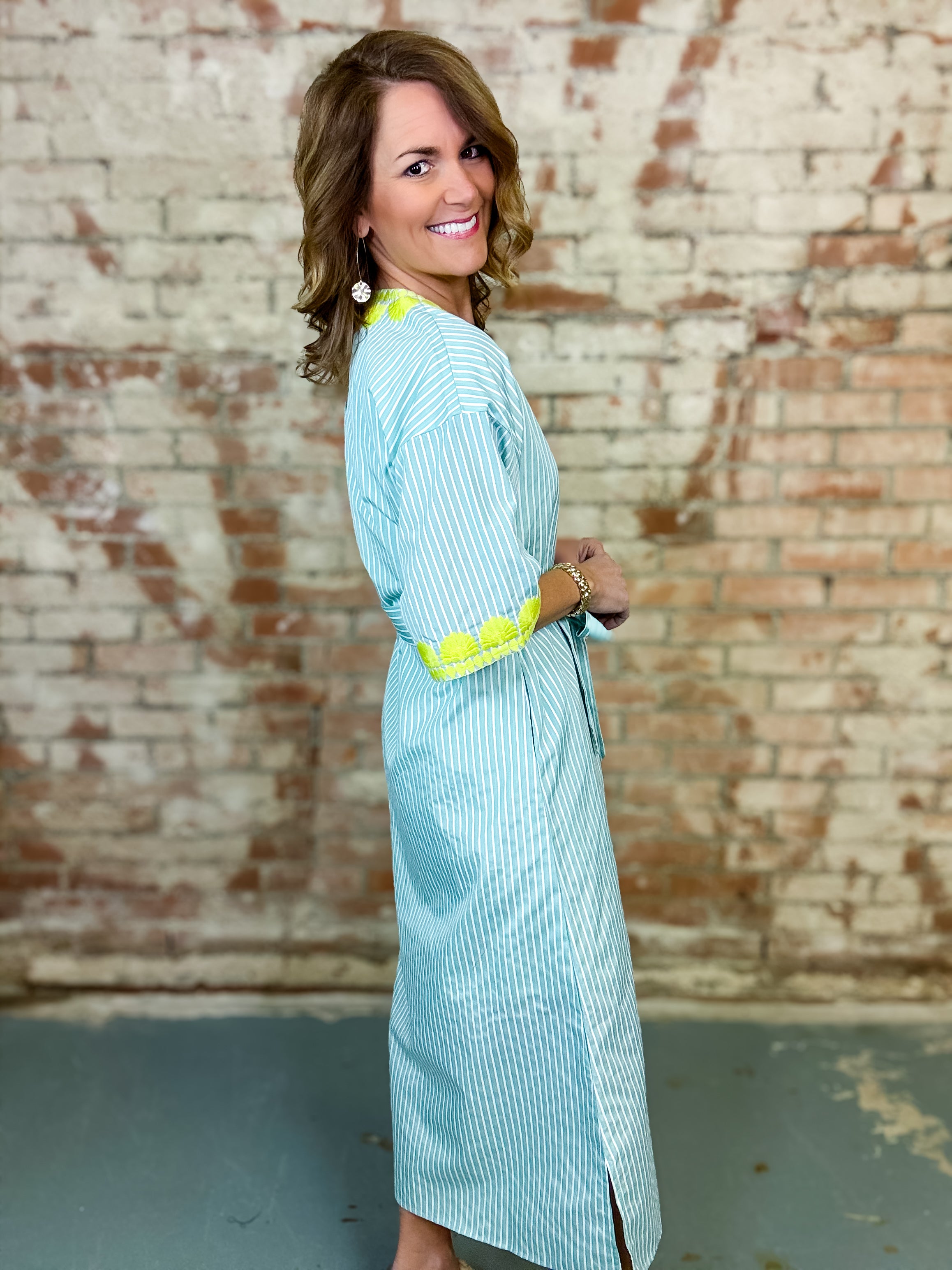 Denzel  Embroidery Accent Dress