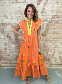 Katy Ruffle Sleeve Dress