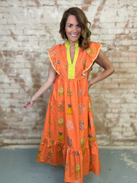 Katy Ruffle Sleeve Dress