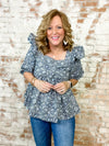 Dessa Grey Print Top