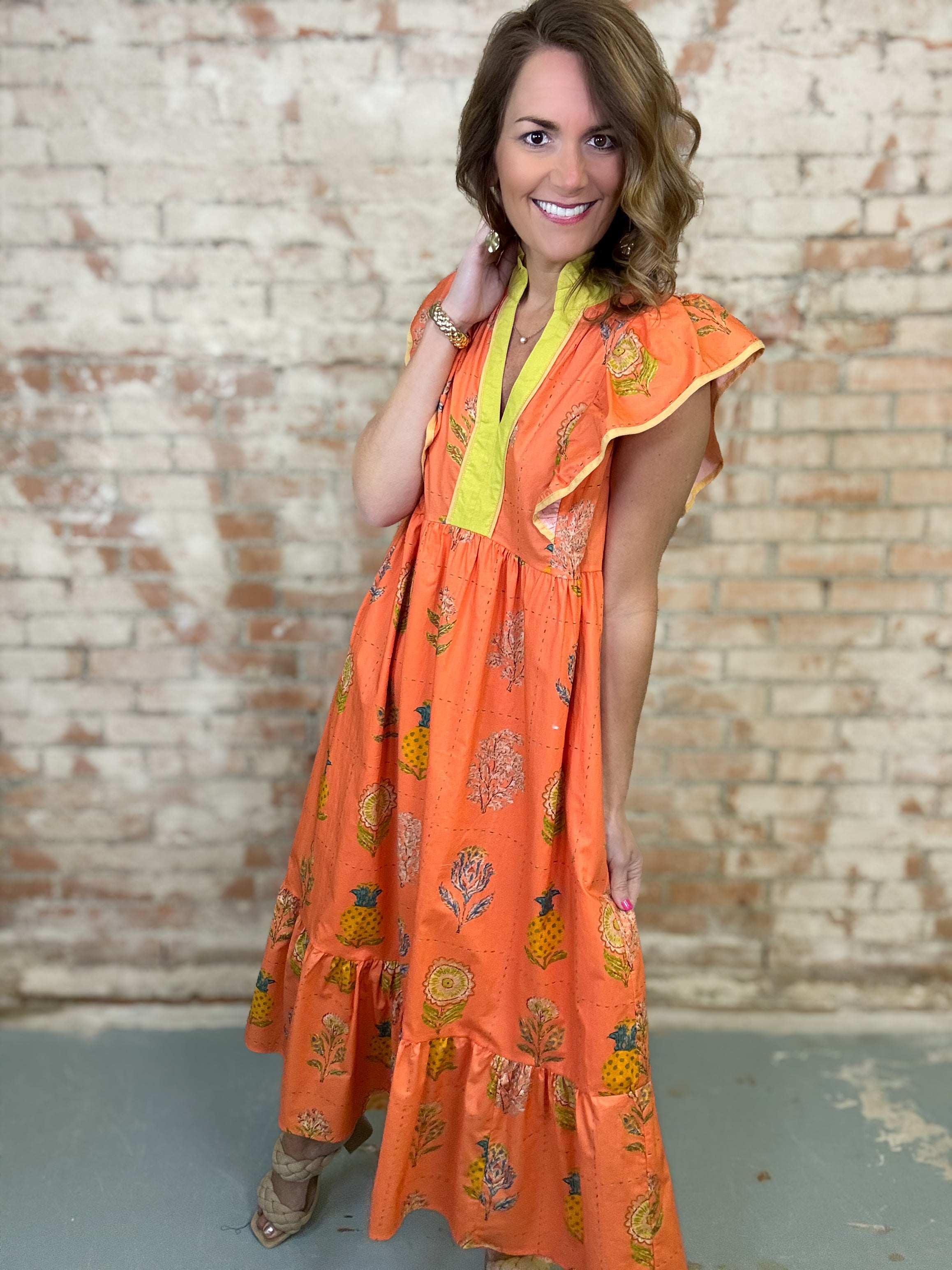 Katy Ruffle Sleeve Dress