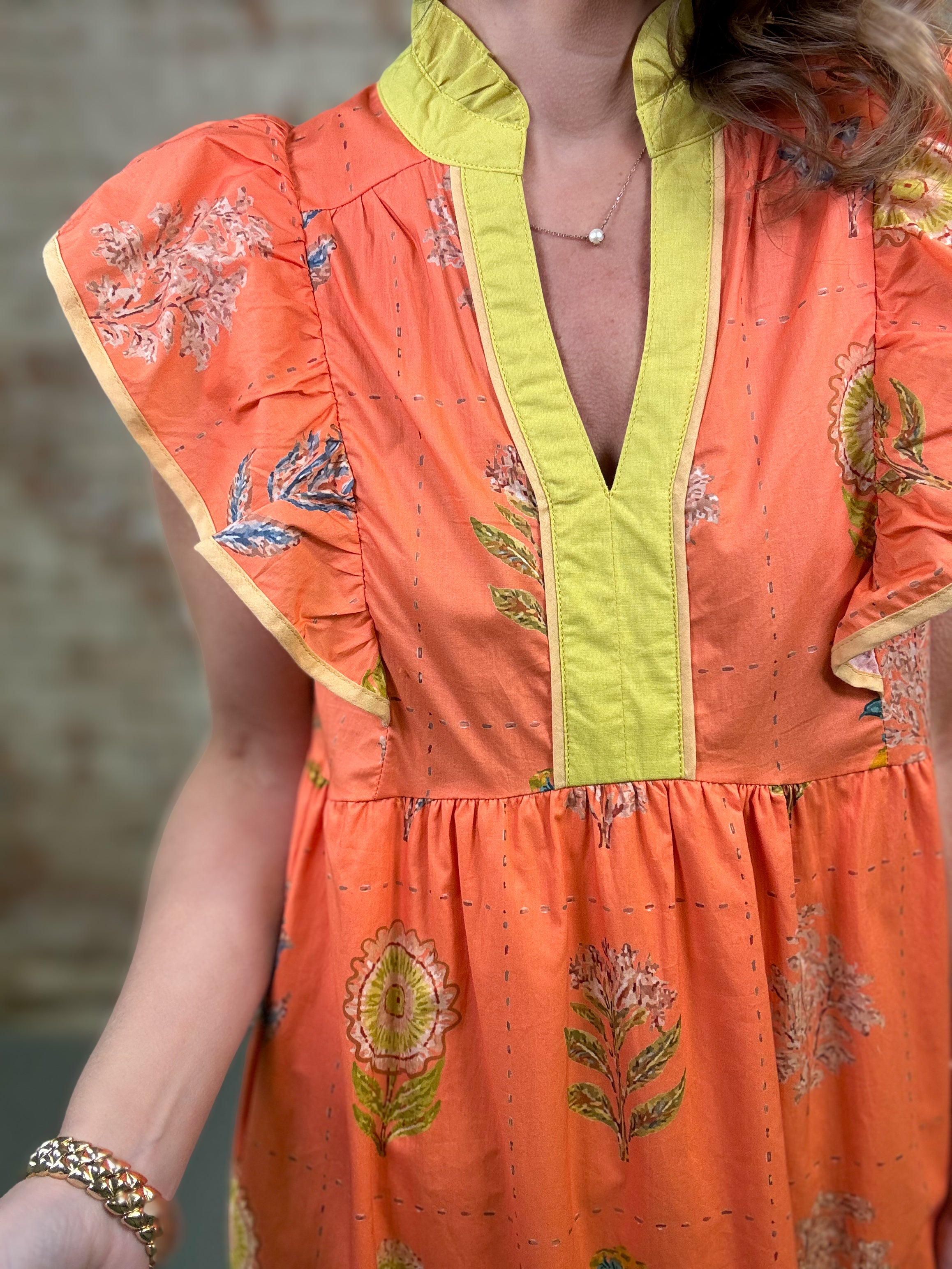 Katy Ruffle Sleeve Dress