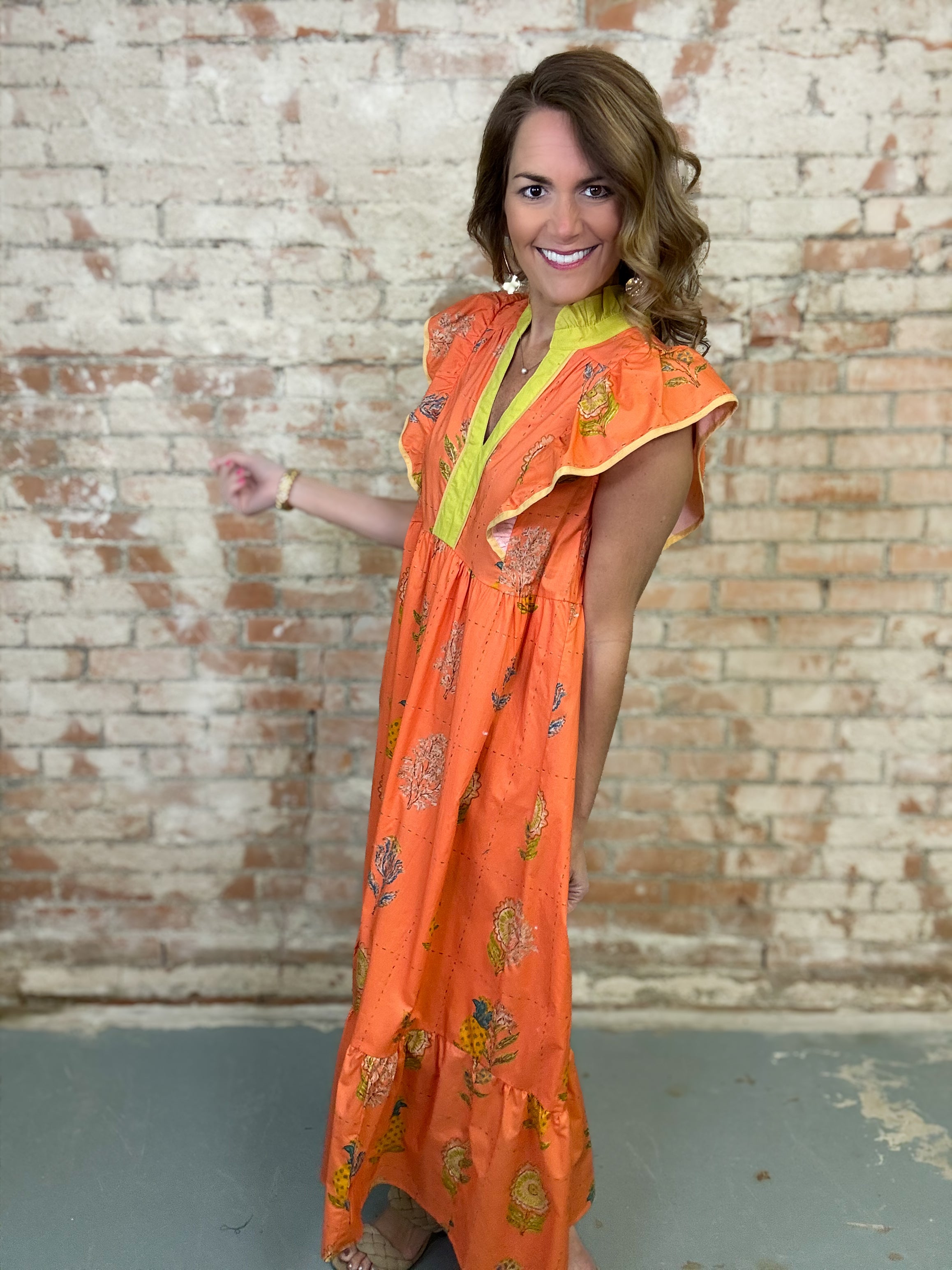 Katy Ruffle Sleeve Dress