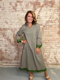 Betsy Geo Print Midi Dress