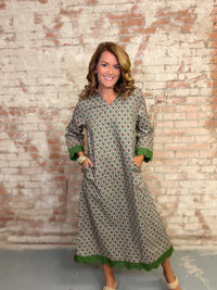 Betsy Geo Print Midi Dress