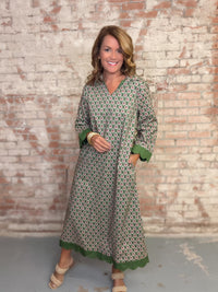 Betsy Geo Print Midi Dress