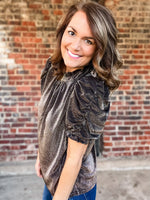 THML Metallic Ruched Sleeve