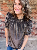 THML Metallic Ruched Sleeve