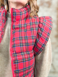 Noelia Red Plaid Vest