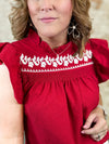 Lindsay Embroidered Textured Top