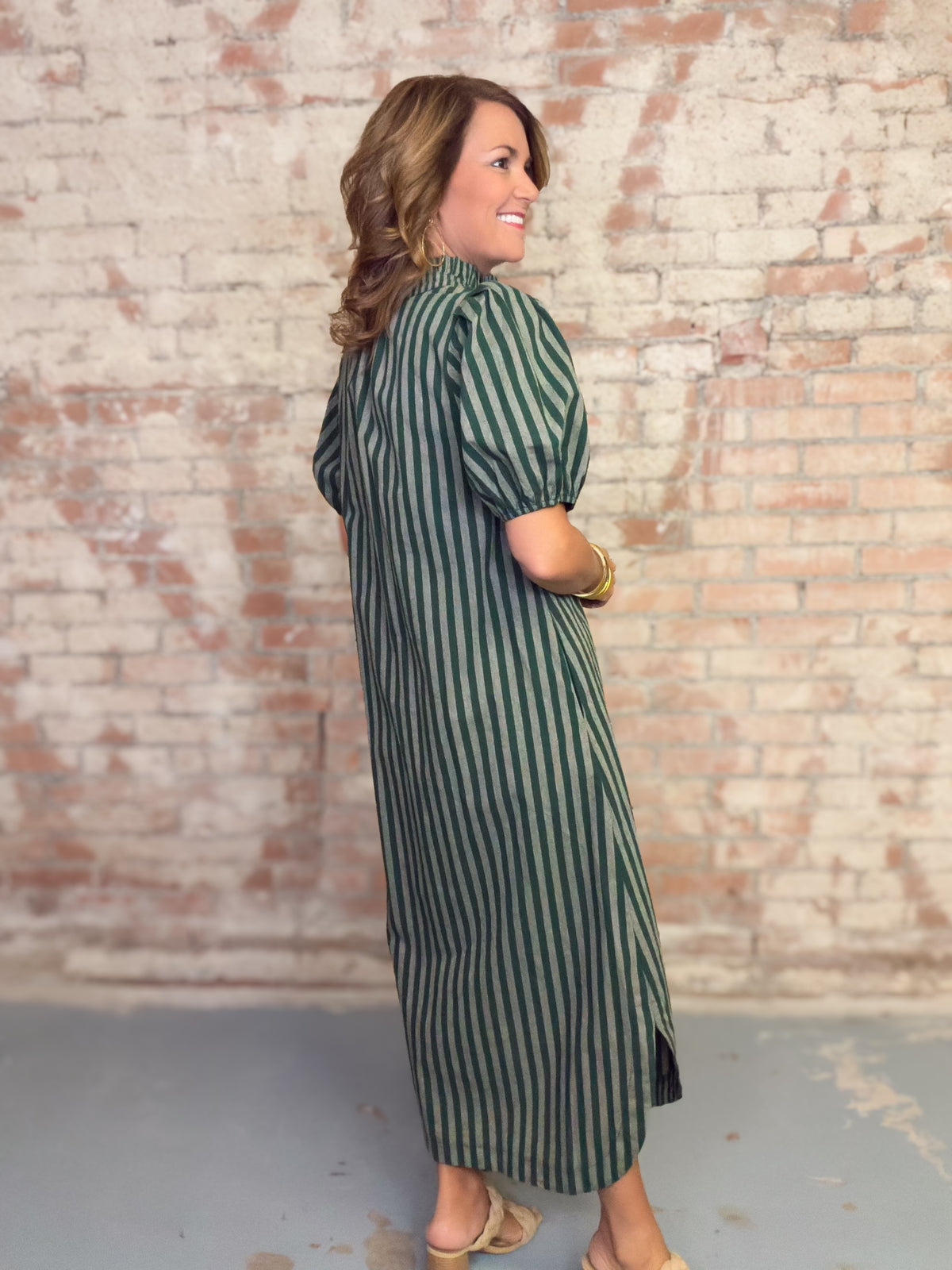 Yvonne Puff Sleeve Midi Dress