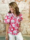 Nalyn Pom Trim Print Top